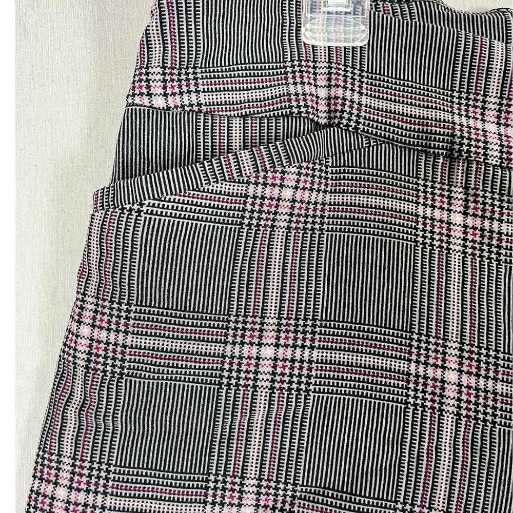 Terra & Sky Pants Womens 0X Average Black Pink Glen Plaid‎ Pull On EUC - Picture 5 of 8